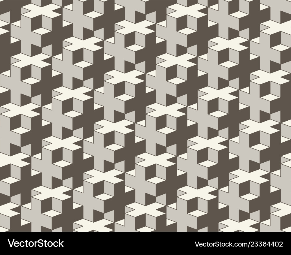 3D Cross Tiling Geometric Pattern vector image