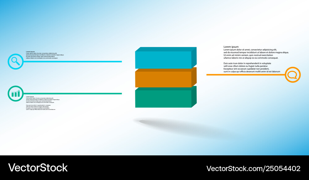 3d infographic template with embossed cube 3d infographic template with embossed cube vector image