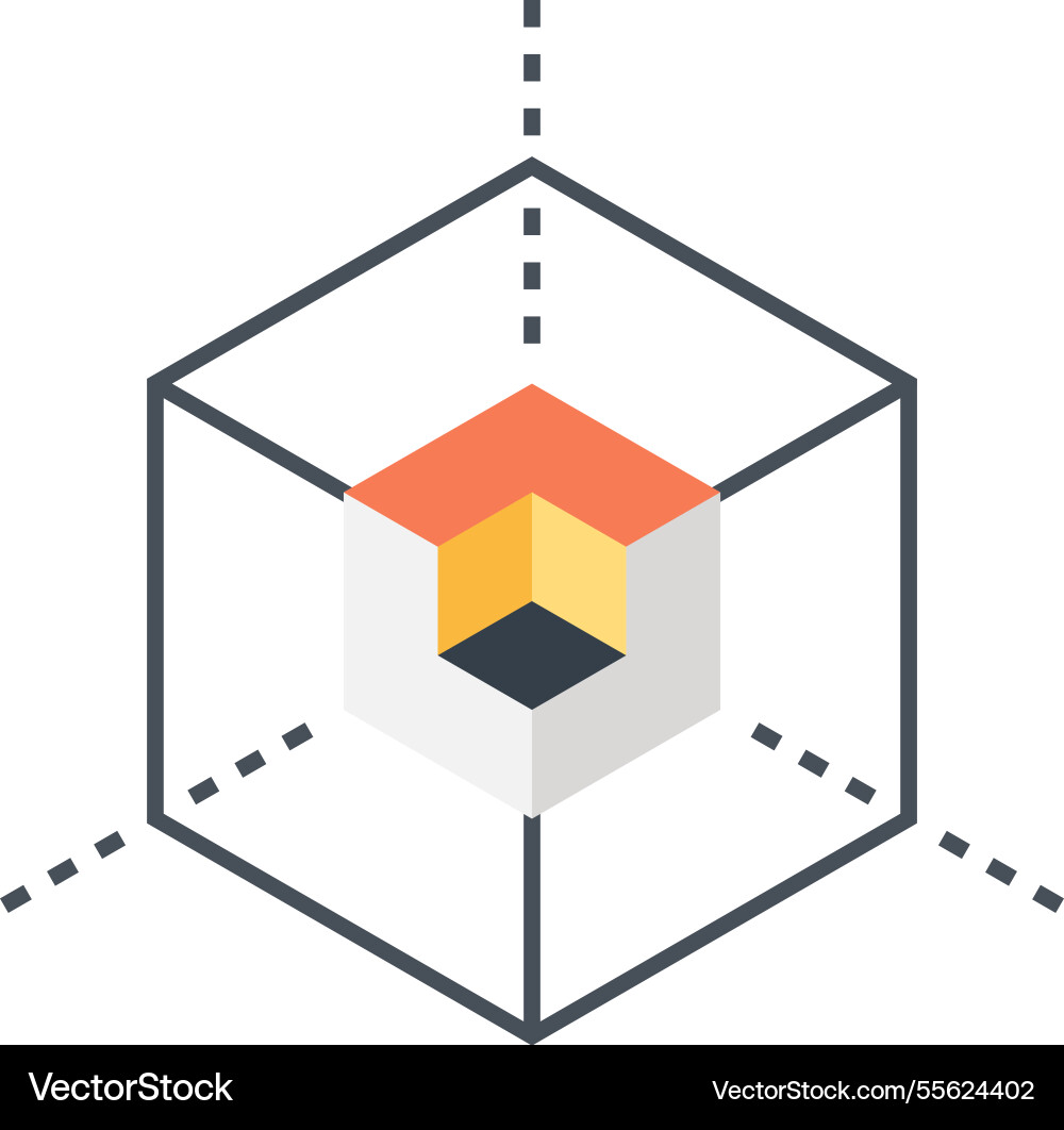 3d modeling flat web icon concept vector image