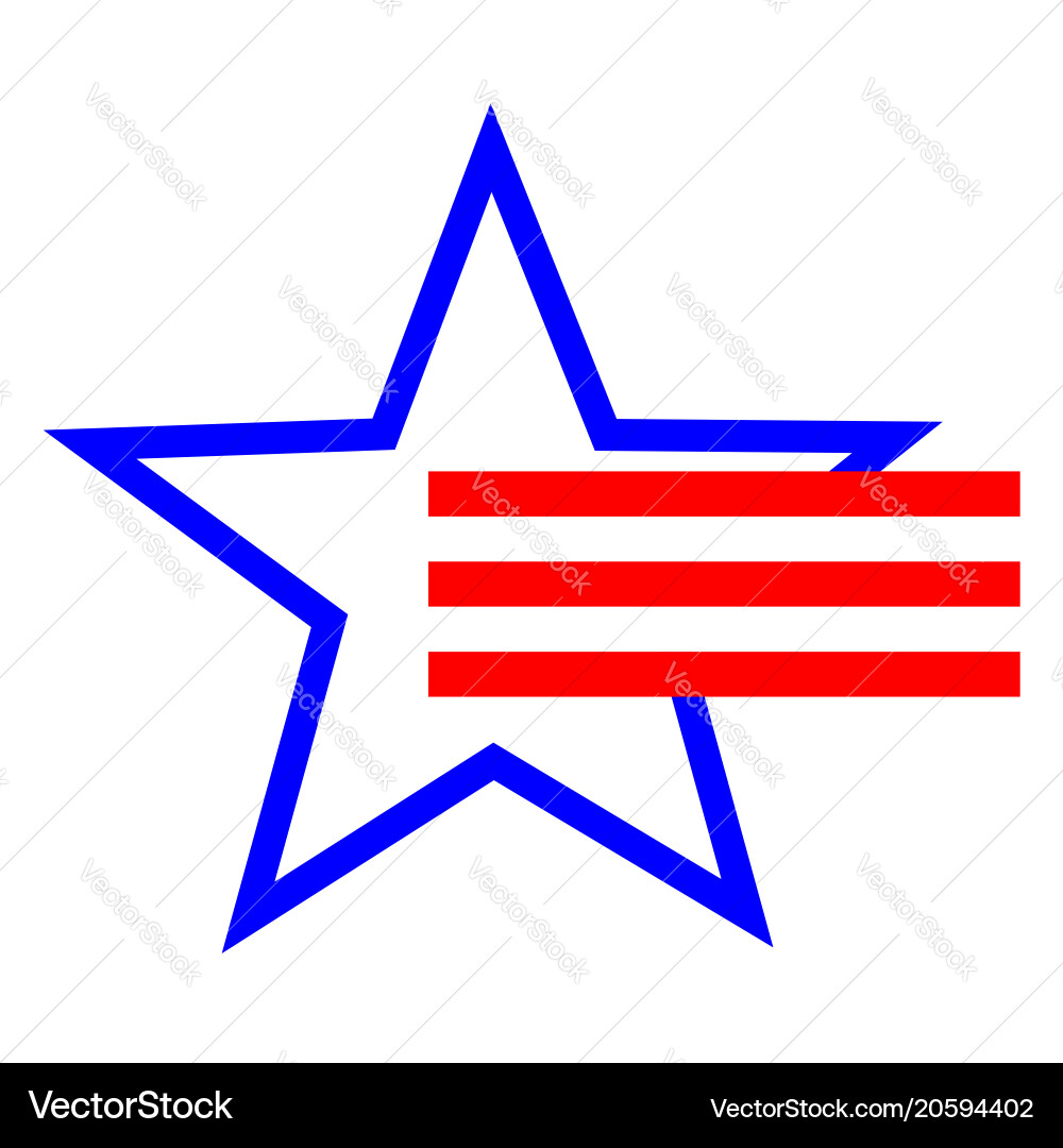 American star symbol and red stripes vector image