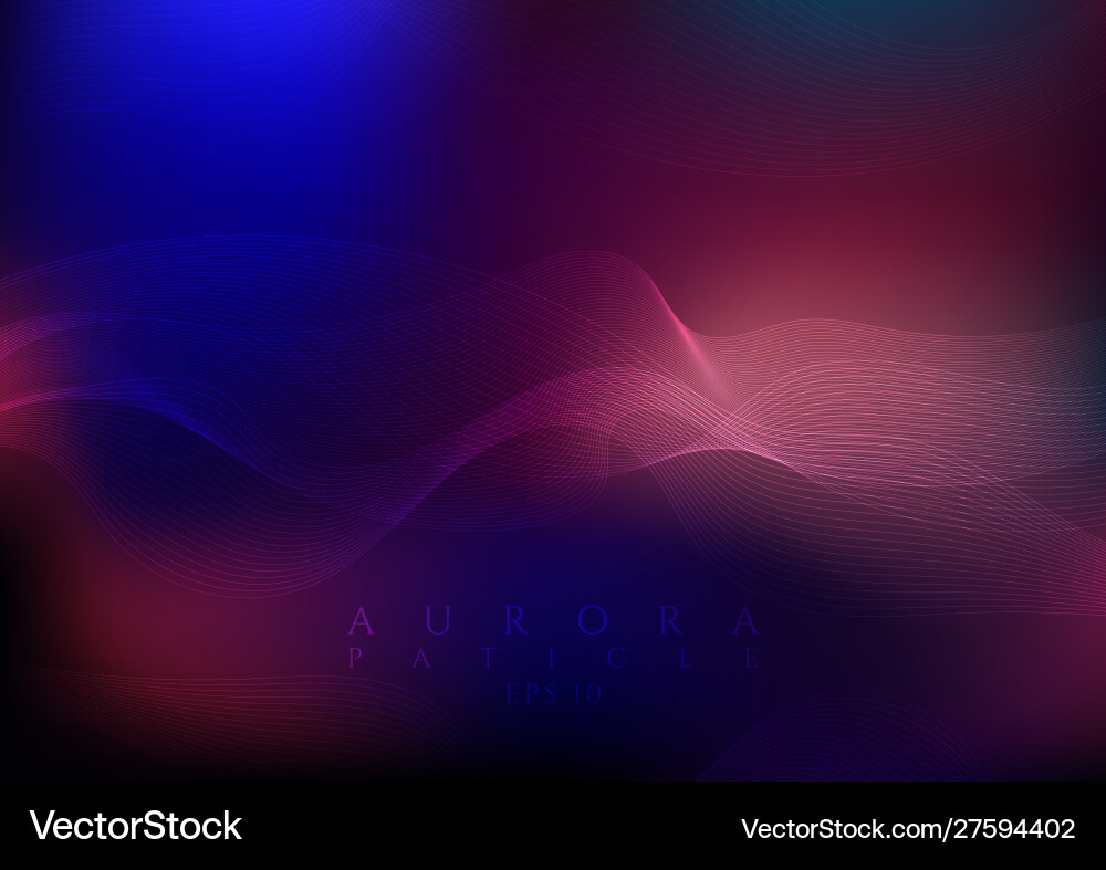 Aurora particle background dark color design line vector image