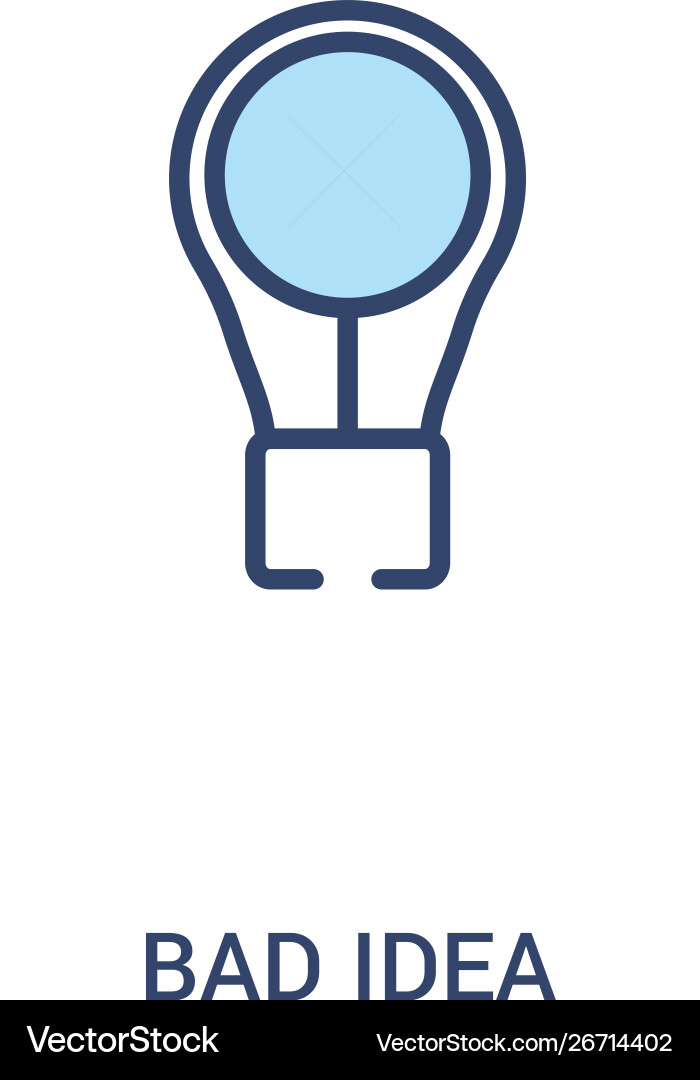 Bad idea concept 2 colored icon simple line Bad idea concept 2 colored icon simple line vector image