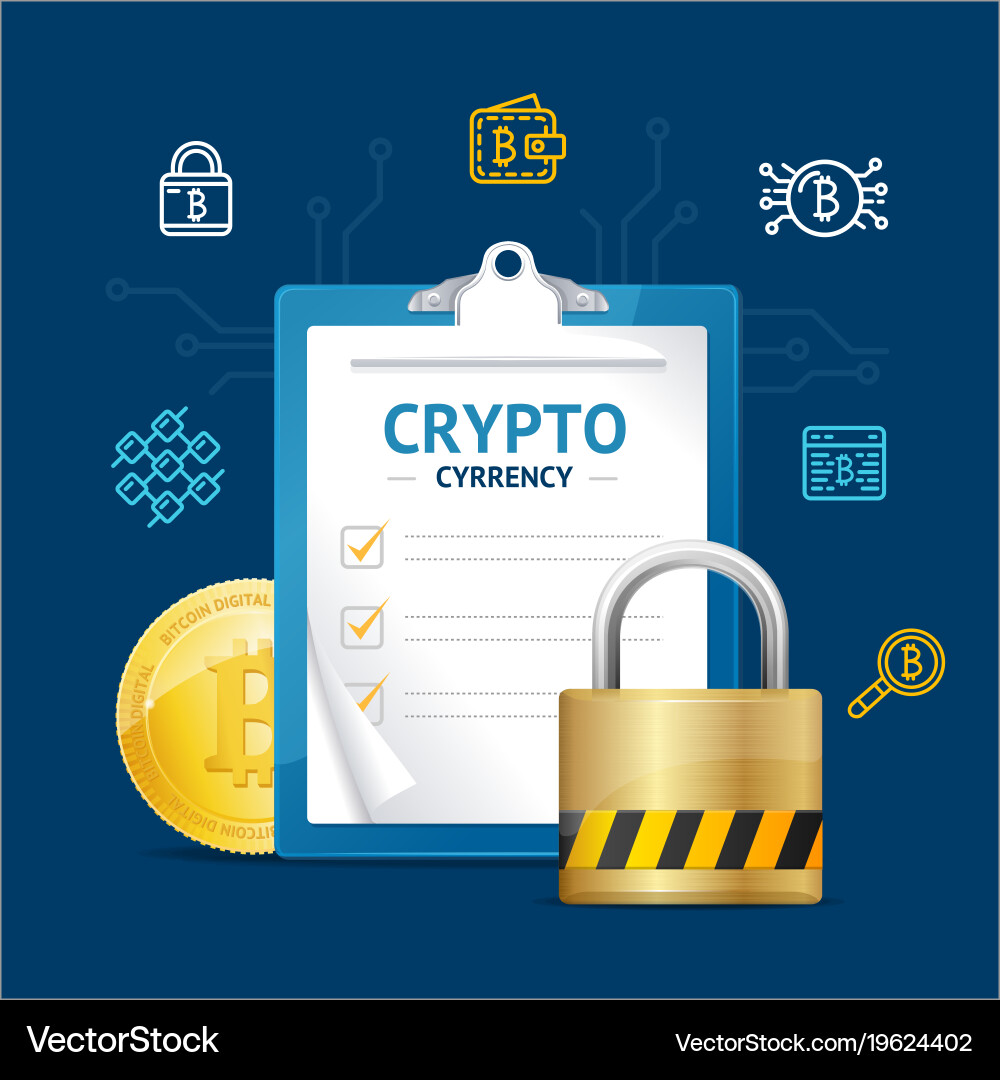 Bitcoin Currency Concept with Checklist Vector Image