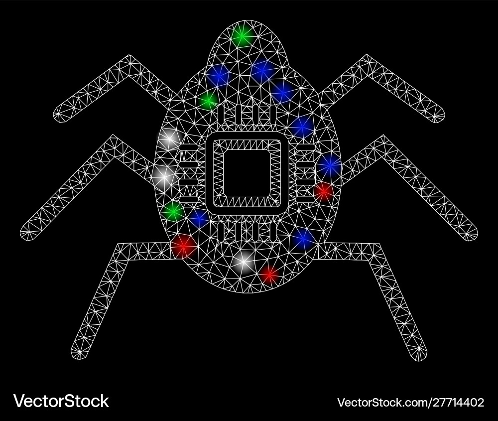 Bright mesh wire frame hardware bug with flare Bright mesh wire frame hardware bug with flare vector image