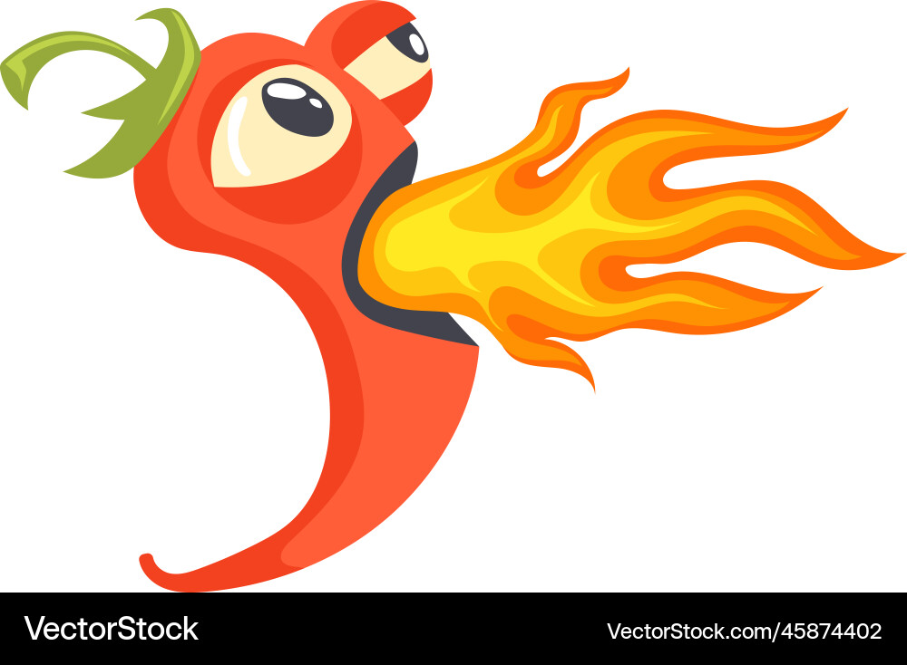 Burning red pepper mascot cartoon hot chili Burning red pepper mascot cartoon hot chili vector image