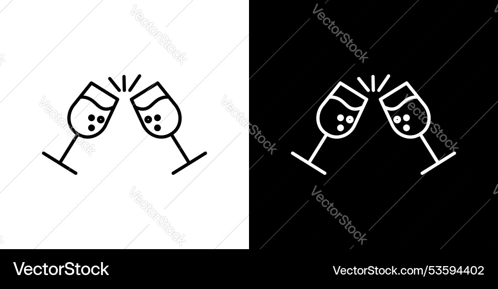 Cheers thin line icon set Royalty Free Vector Image