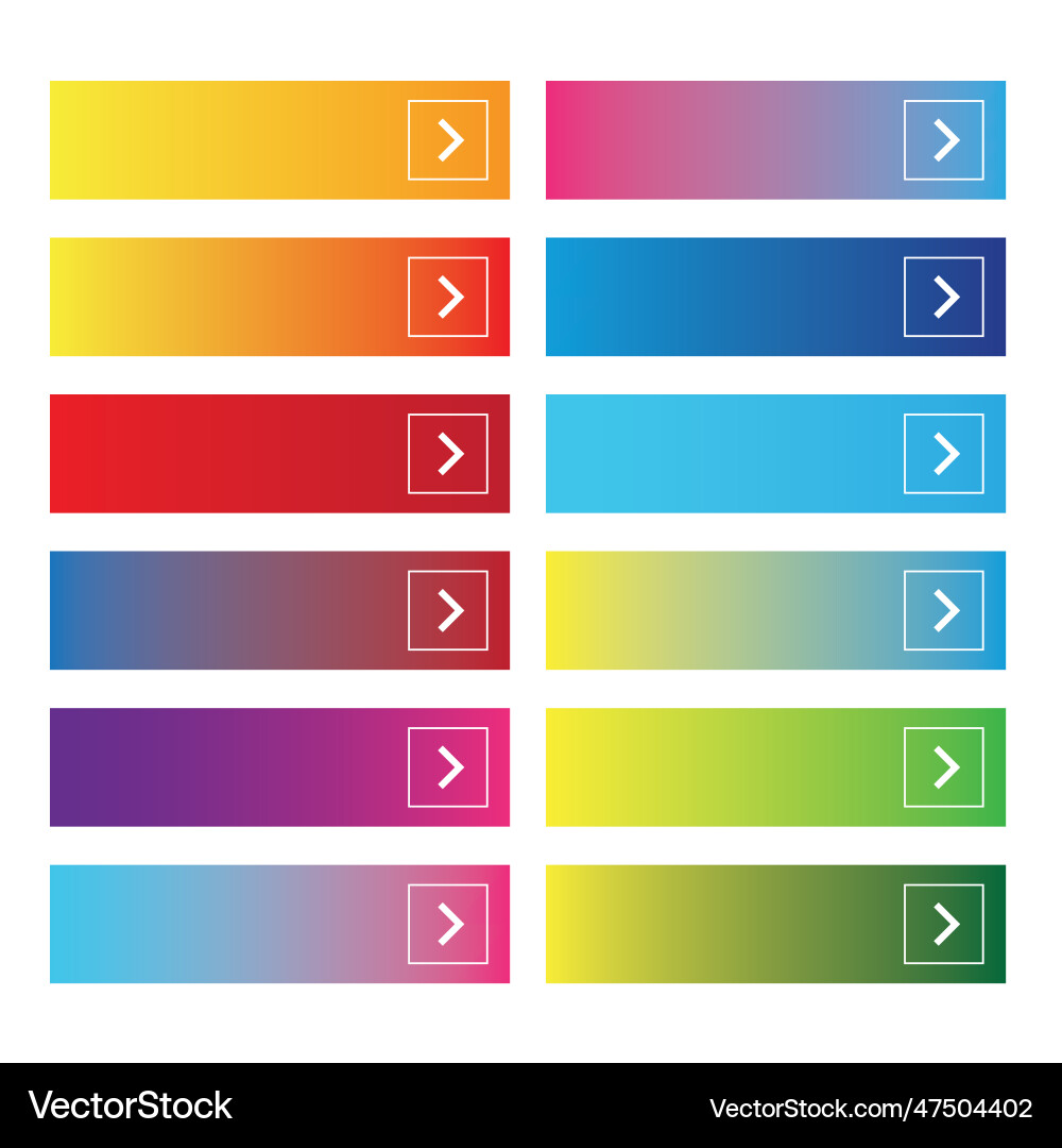 Colorful Button Set - Web Elements vector image