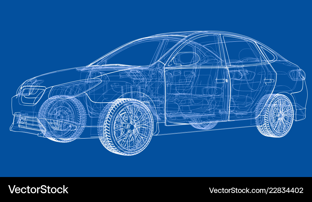 Concept Car Rendering Of 3d Royalty Free Vector Image