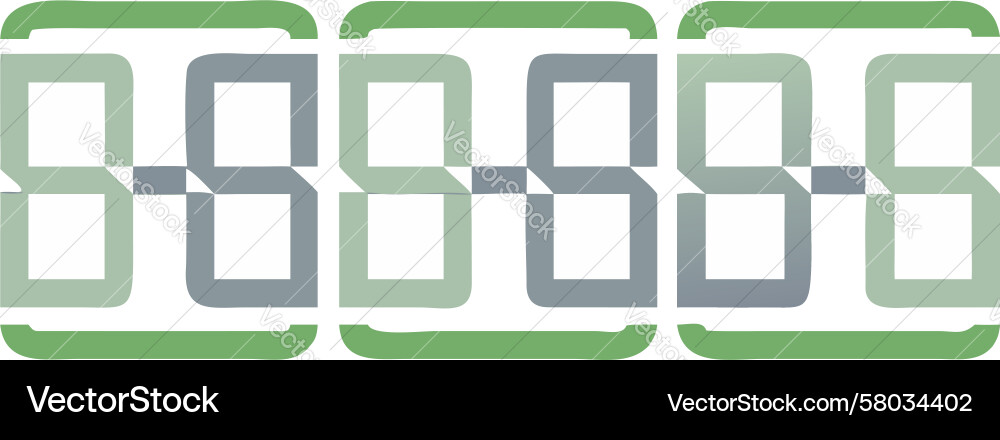 Digital Segment Display 8 Icon Vector Image