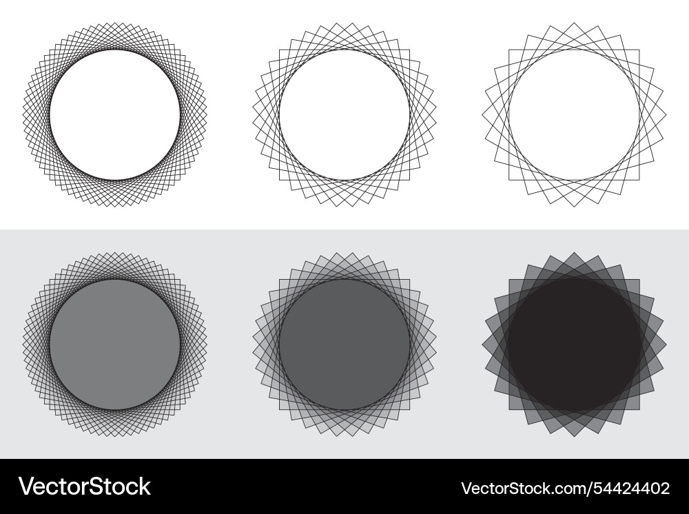 Editable stroke fractal circles pattern collection Editable stroke fractal circles pattern collection Vector Image