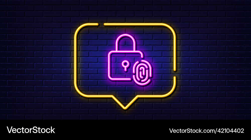Fingerprint lock line icon finger print scan sign Fingerprint lock line icon finger print scan sign vector image