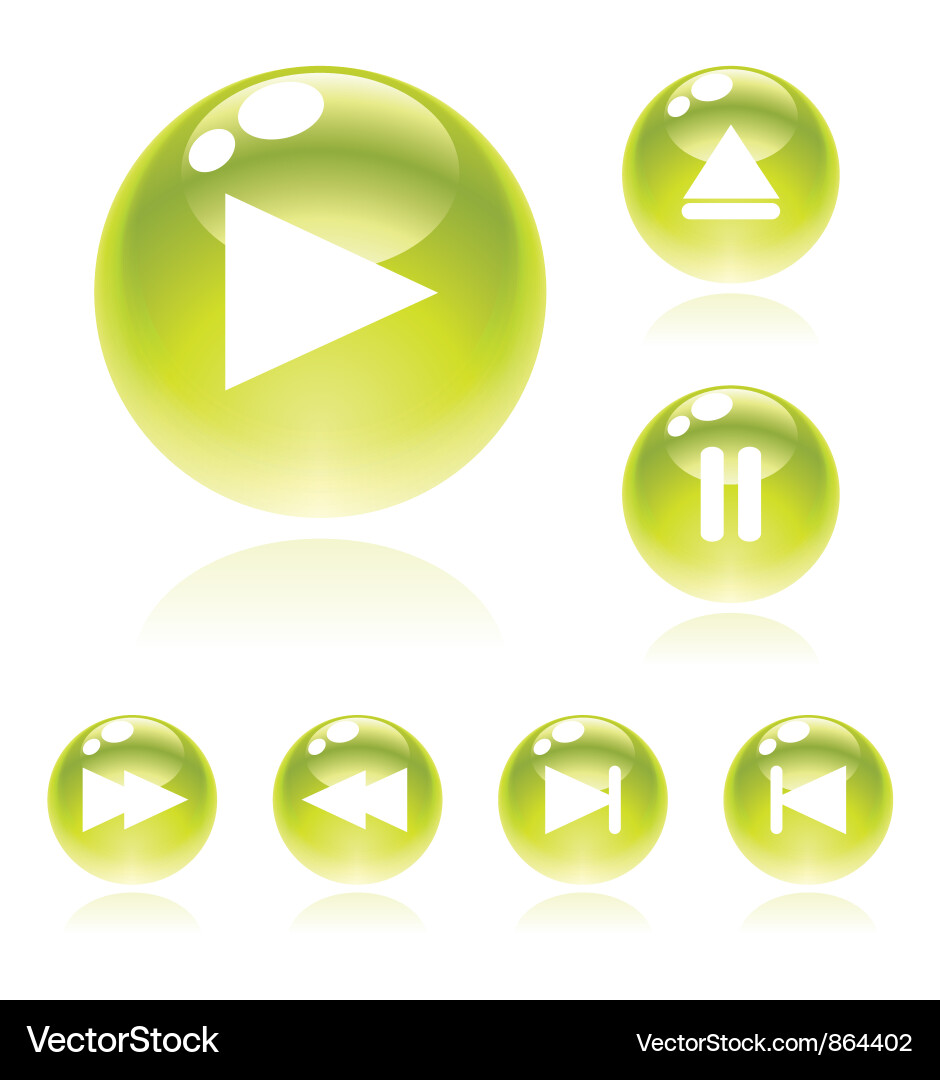 Glossy buttons set vector image