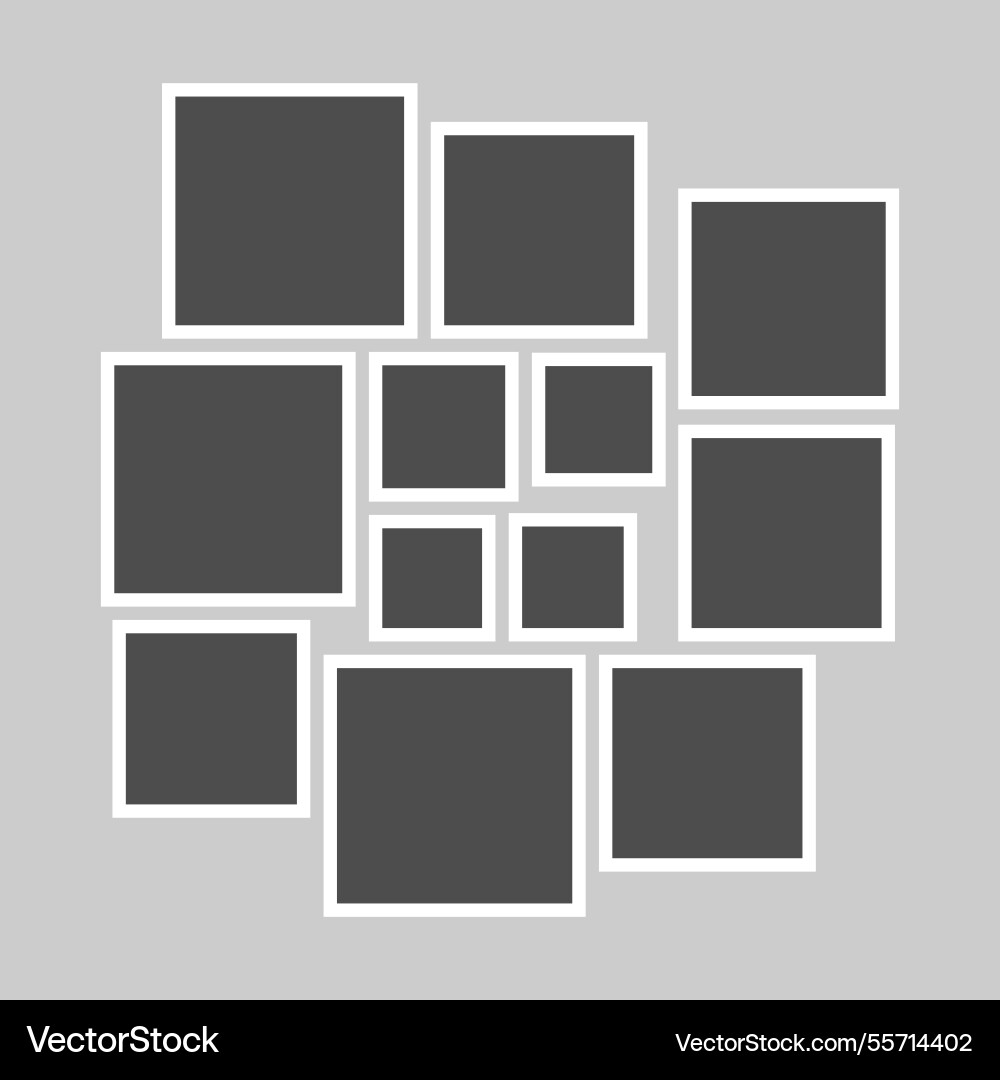 Grid template with empty photo frames designed Vector Image
