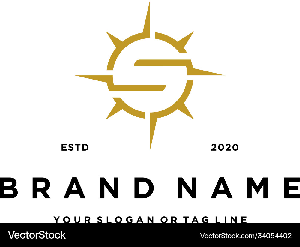Letter s compass logo design – Kostenloser Vektor | VectorStock