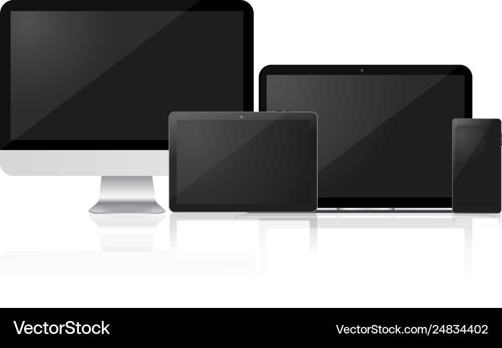Mock up computer laptop tablet and smart Mock up computer laptop tablet and smart vector image