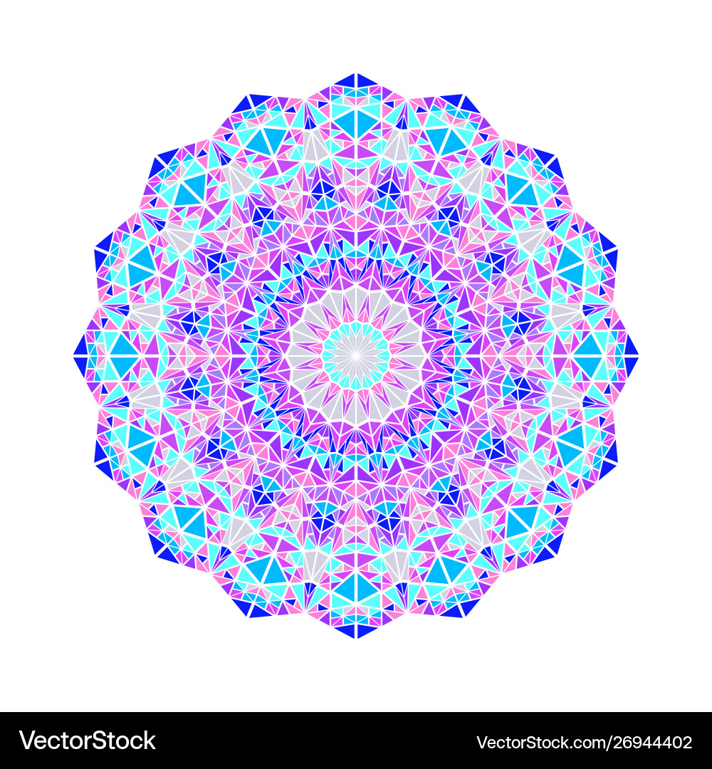 Ornate round colorful mosaic triangle pattern vector image