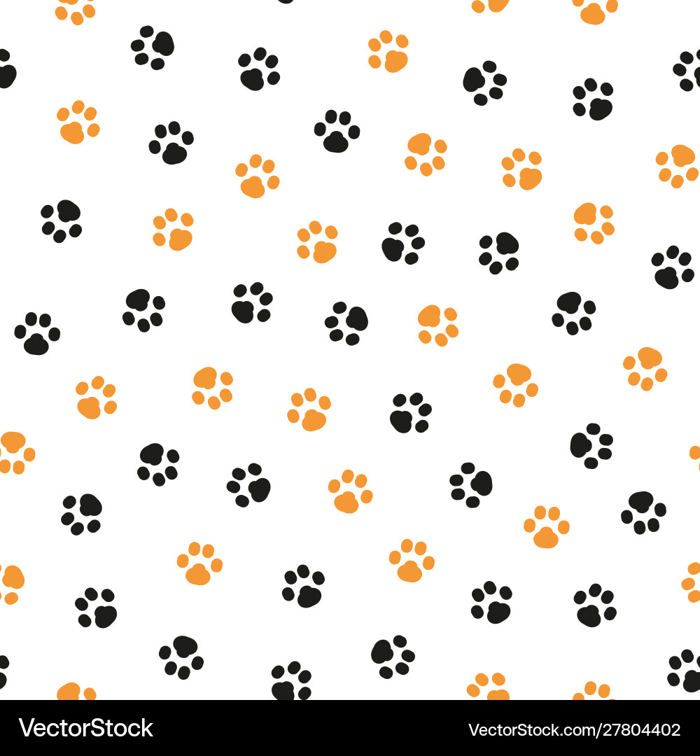 Paw pattern on white background Paw pattern on white background vector image