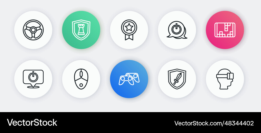 Set line game controller or joystick portable Vector Image