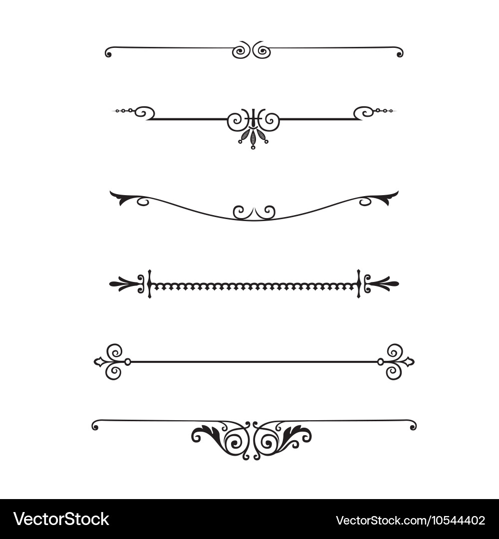 Set of calligraphic design elements vector image