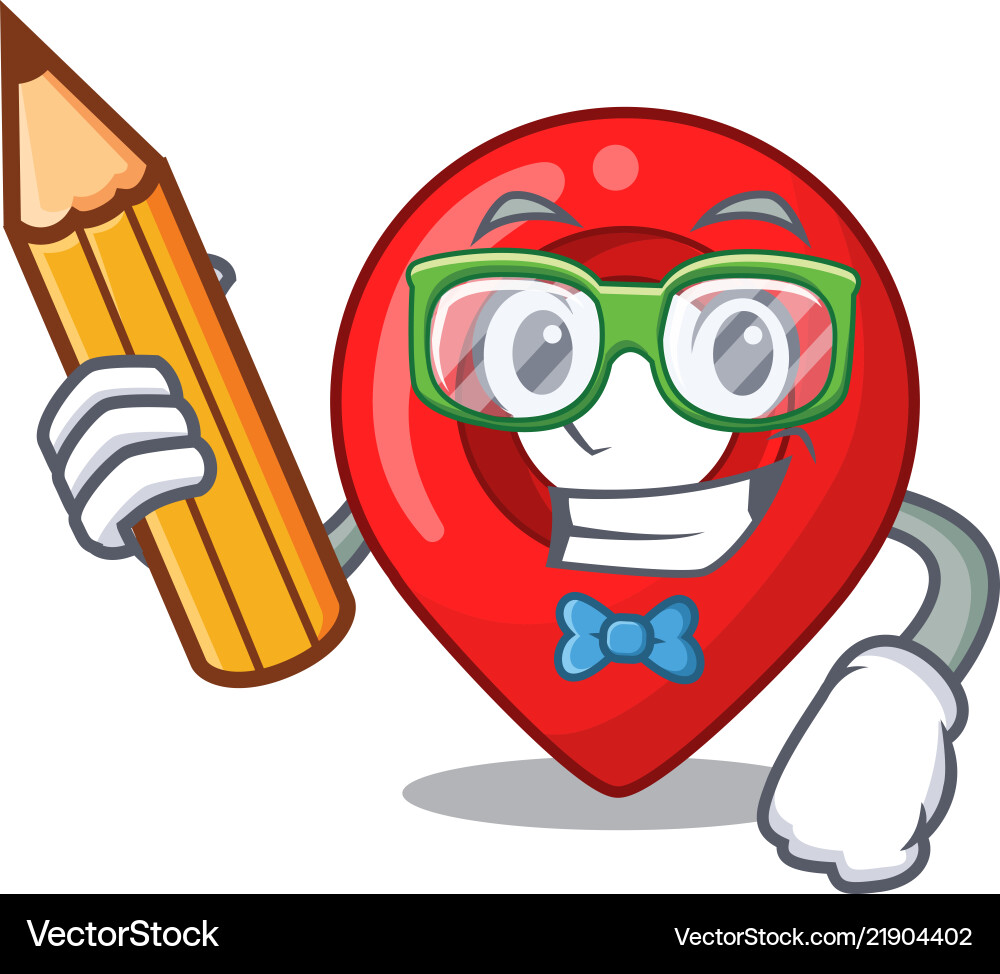 Student navigation pin location map character vector image