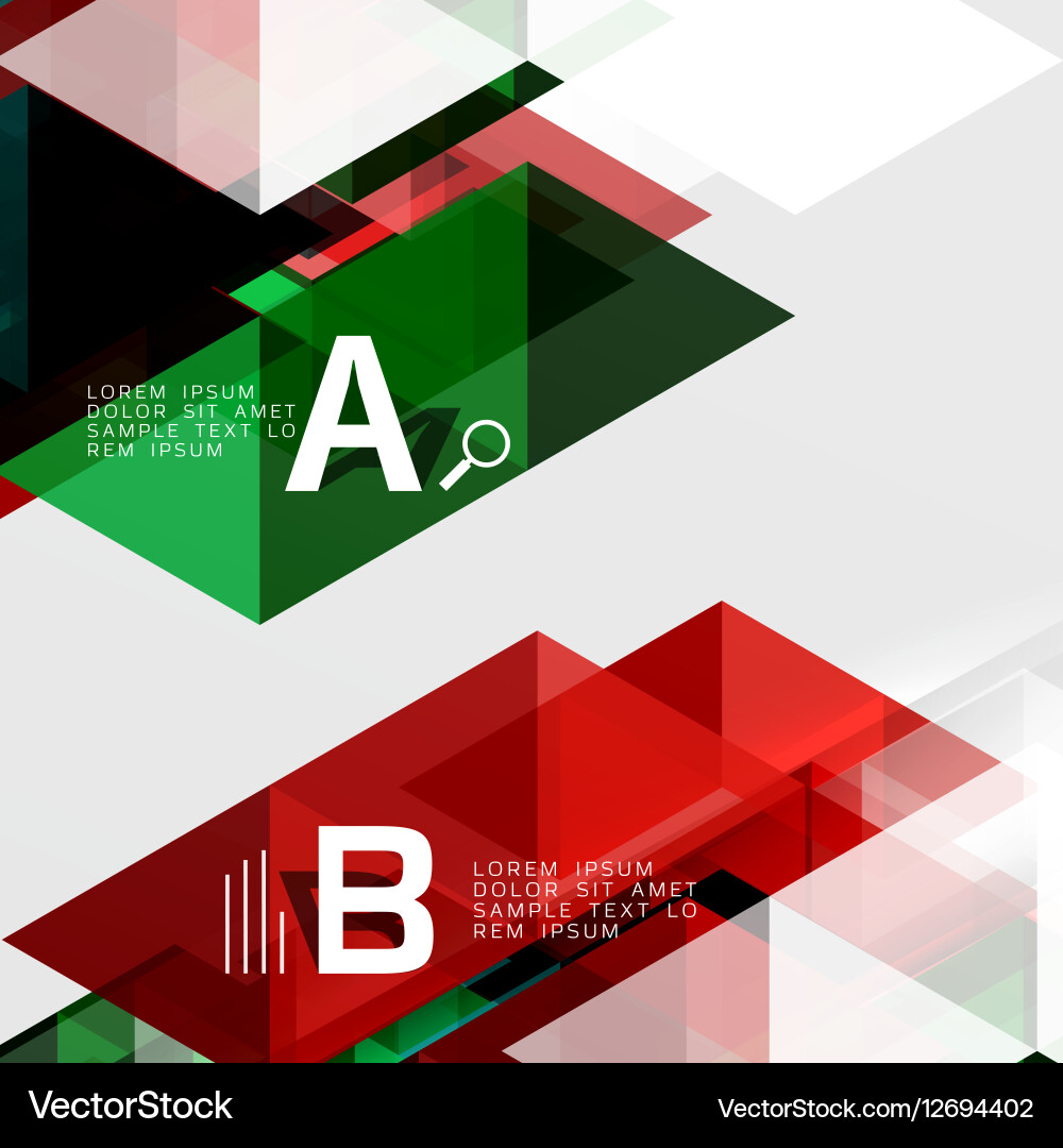 Transparent overlapping triangles vector image