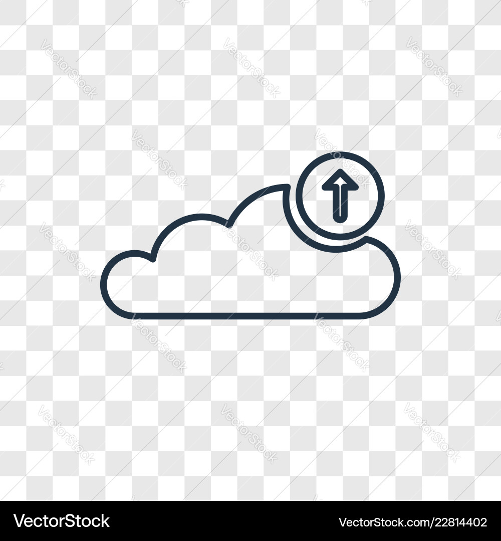 Upload to cloud concept linear icon isolated Upload to cloud concept linear icon isolated vector image