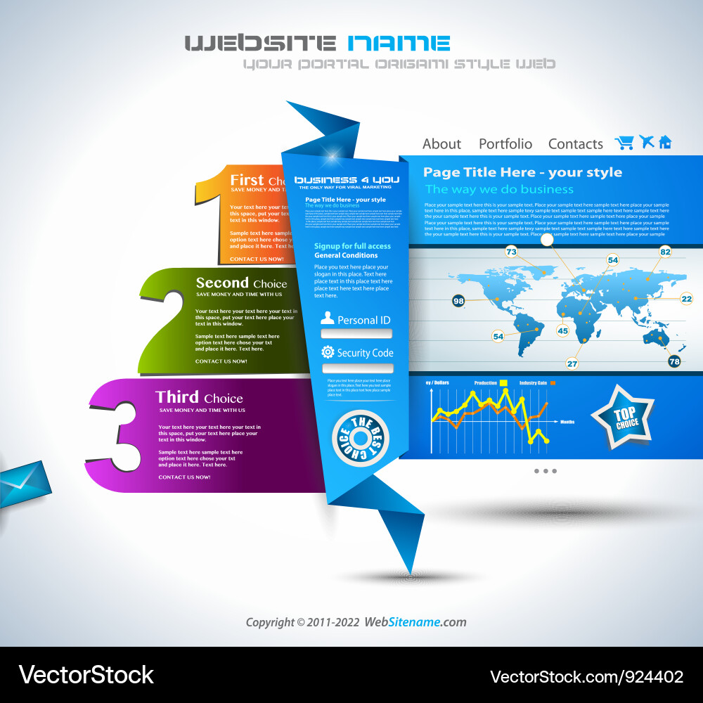 Website layout Vector Image
