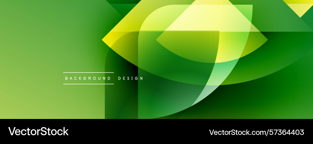 Abstract green background overlapping shapes Vector Image