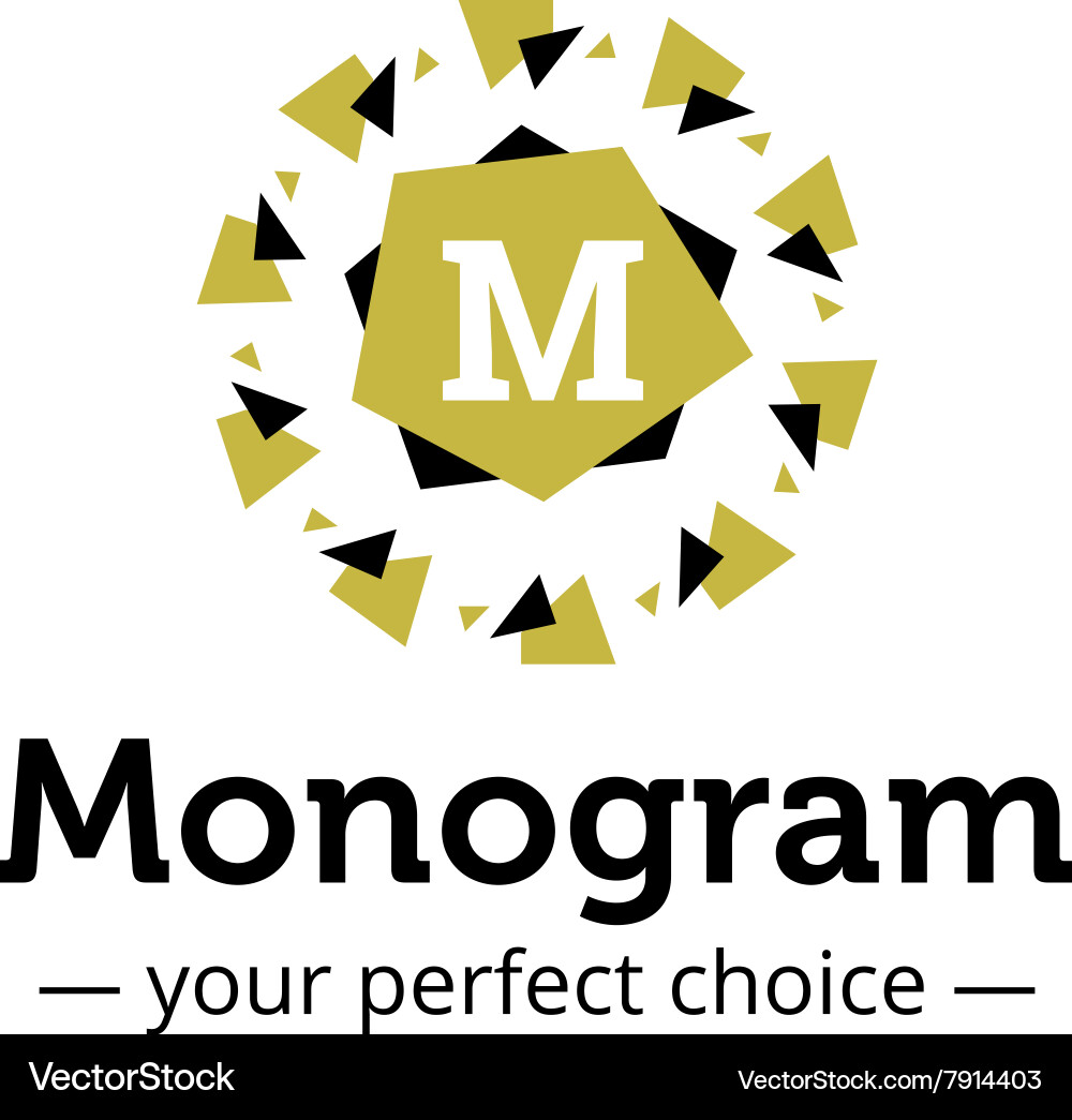Abstrakte geometrische Partikel Momogramm-Logo Abstrakte geometrische Partikel Momogramm-Logo vektorbild