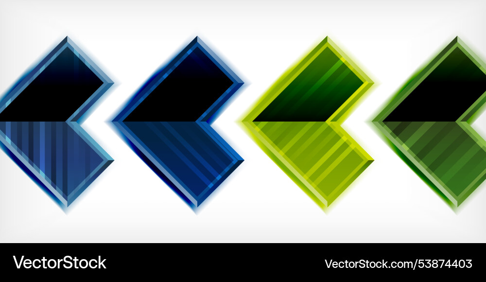 Arrow symbols created with 3d effects and line Vector Image