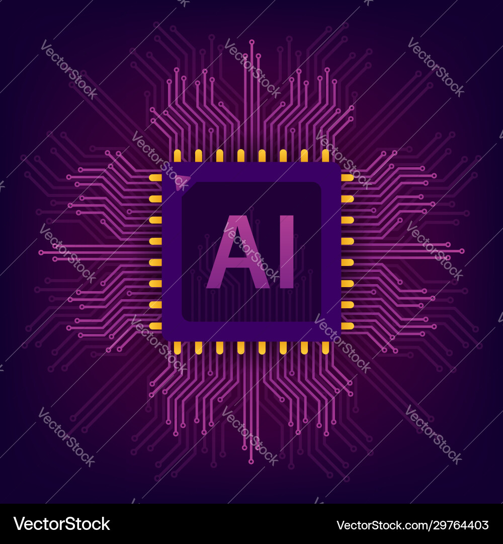 Artificial Intelligence Circuit Technology vector image
