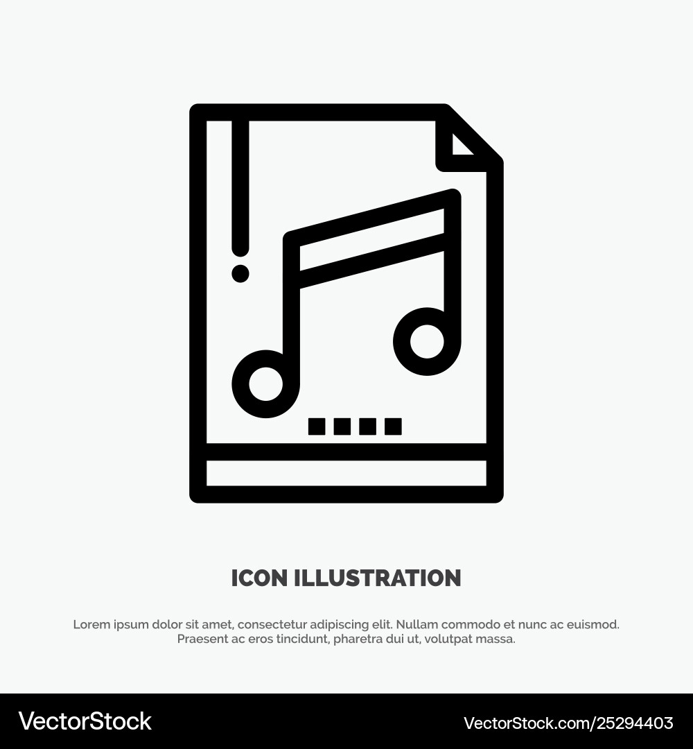 Audio computer file mp3 sample line icon Audio computer file mp3 sample line icon vector image