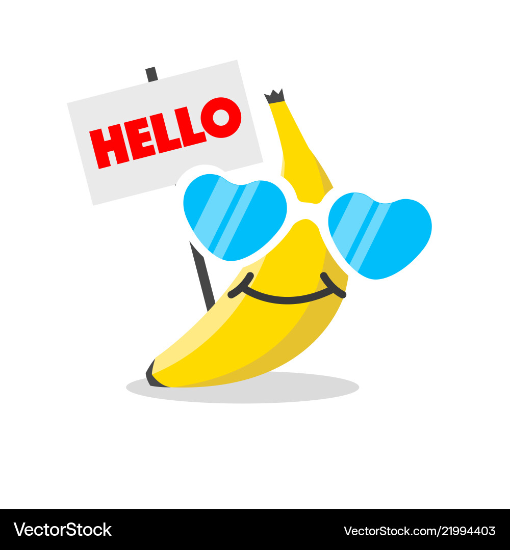 Banana Gesicht Cartoon mit Emotion Sonnenbrille Banana Gesicht Cartoon mit Emotion Sonnenbrille vektorbild