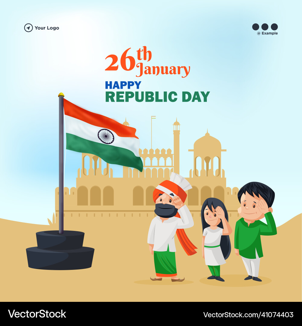 Banner design of india happy republic day Banner design of india happy republic day vector image