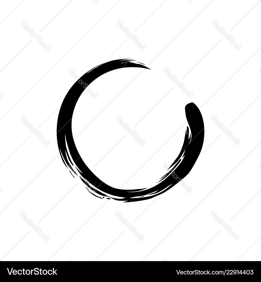Black zen circle watercolor logo sign icon Black zen circle watercolor logo sign icon Vector Image