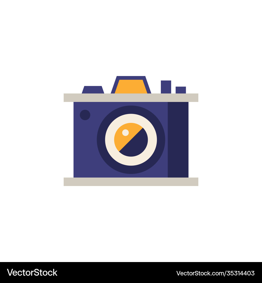 Camera flat icon color simple element from summer vector image