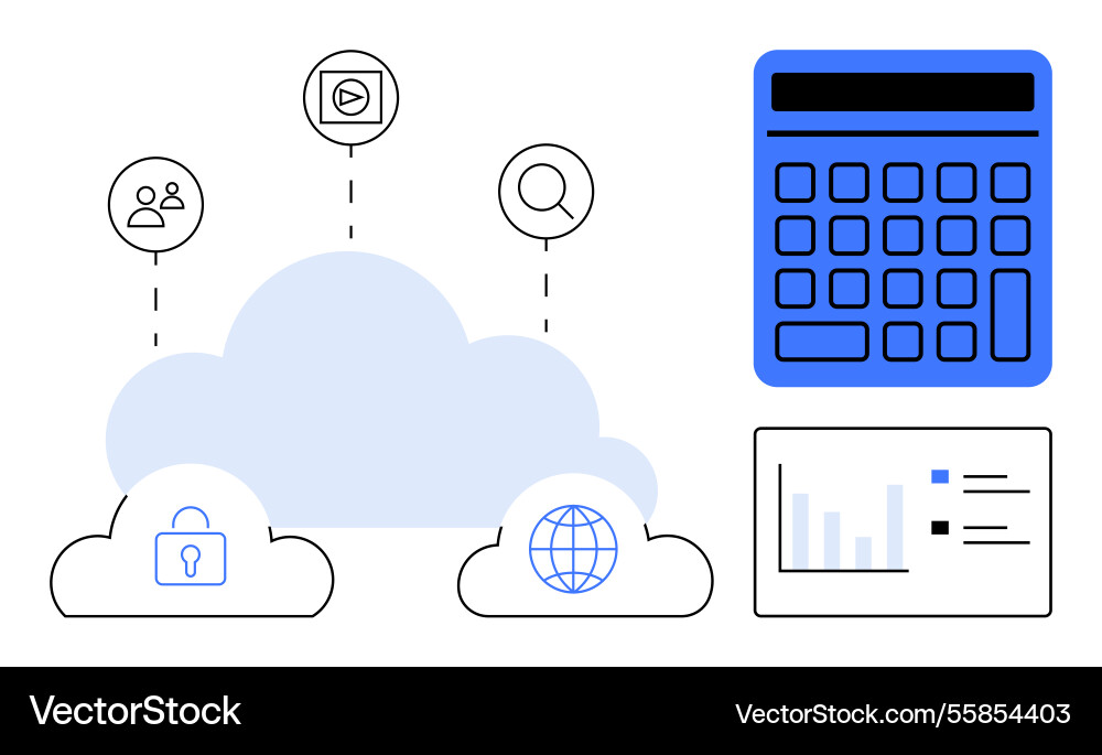 Cloud Computing mit Datensicherheit global Cloud Computing mit Datensicherheit global vektorbild