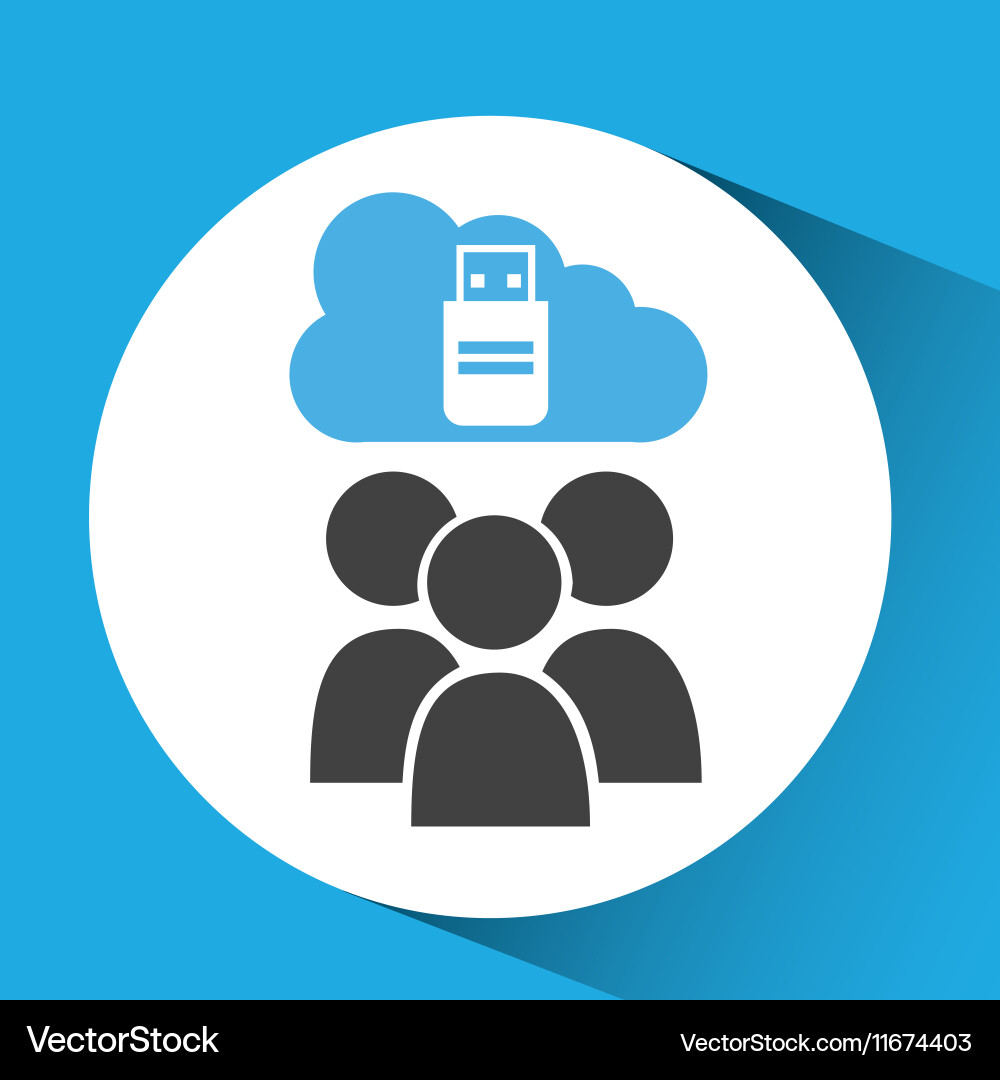 Cloud computing service usb backup Vector Image