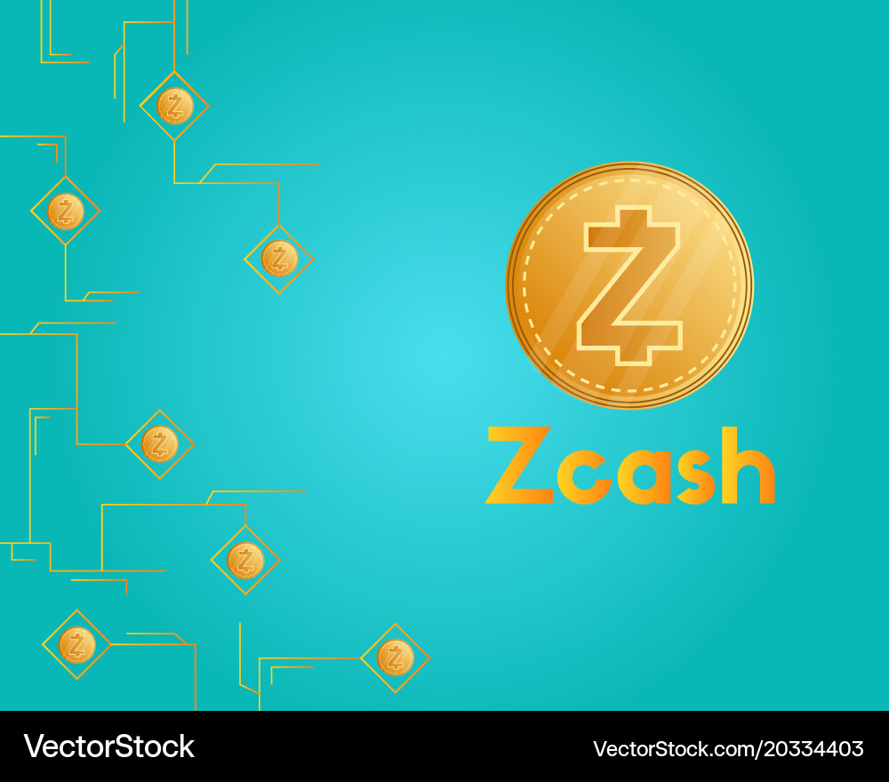 Cryptocurrency zcash networking style background vector image