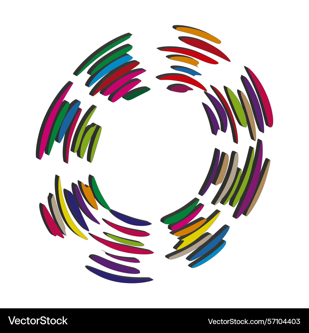 Curved bar circle colorful loop shape abstract Curved bar circle colorful loop shape abstract vector image