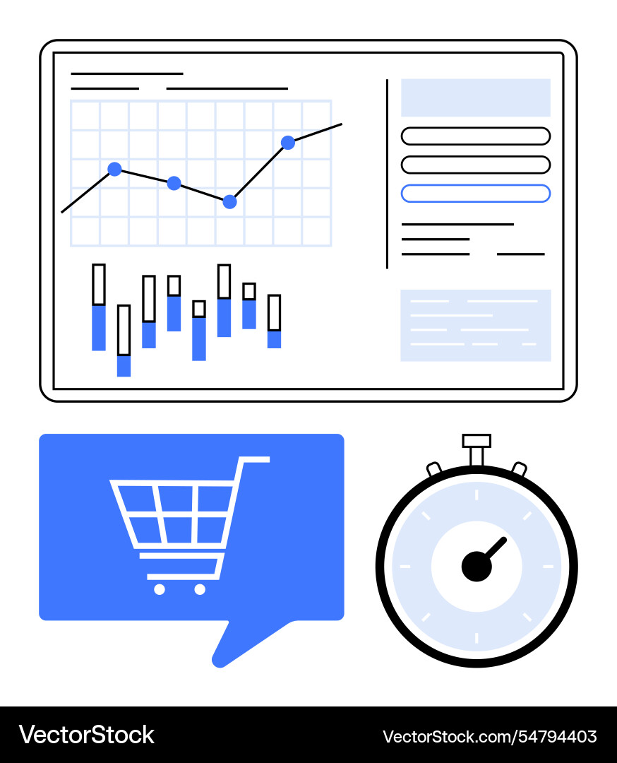 E-commerce performance dashboard analytics E-commerce performance dashboard analytics vector image