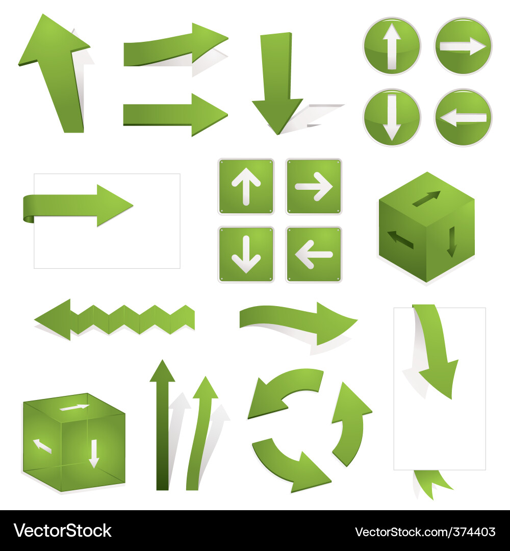 Green arrows Royalty Free Vector Image - VectorStock