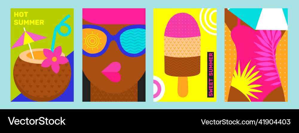 Hot summer poster design template Hot summer poster design template vector image