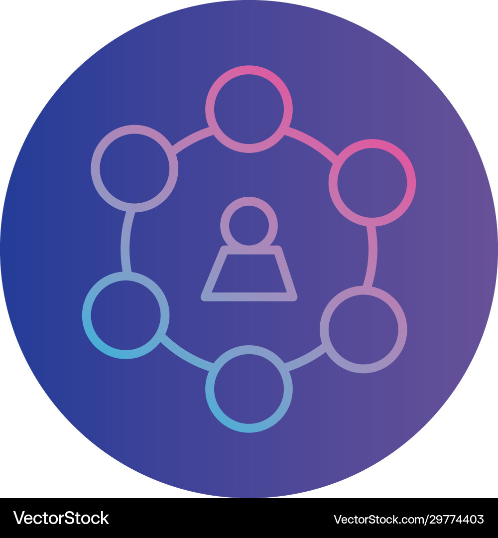 Isolated avatar inside pointed circuit gradient Vector Image
