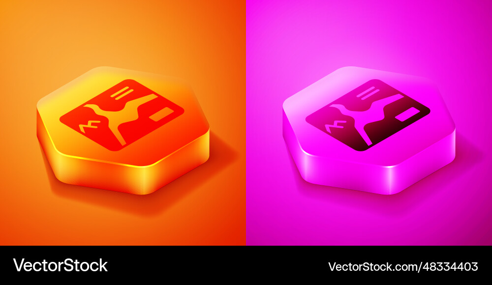 Isometric topographic map with route Vector Image