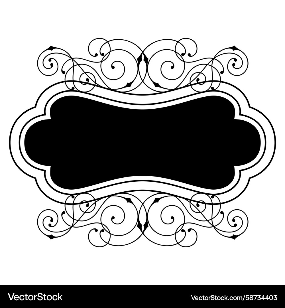 Line curl frame modern decorative linear Vector Image