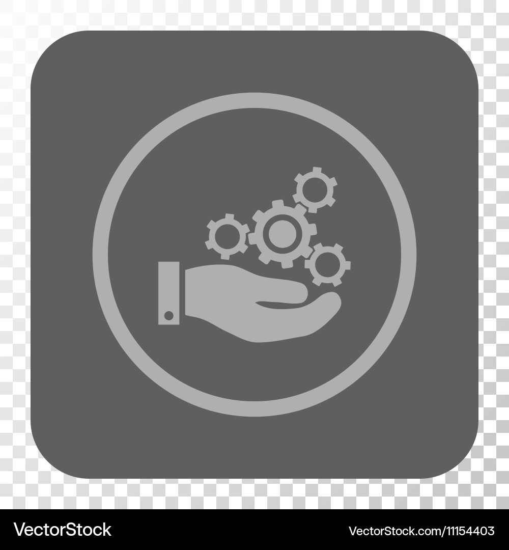 Mechanics service rounded square button Vector Image