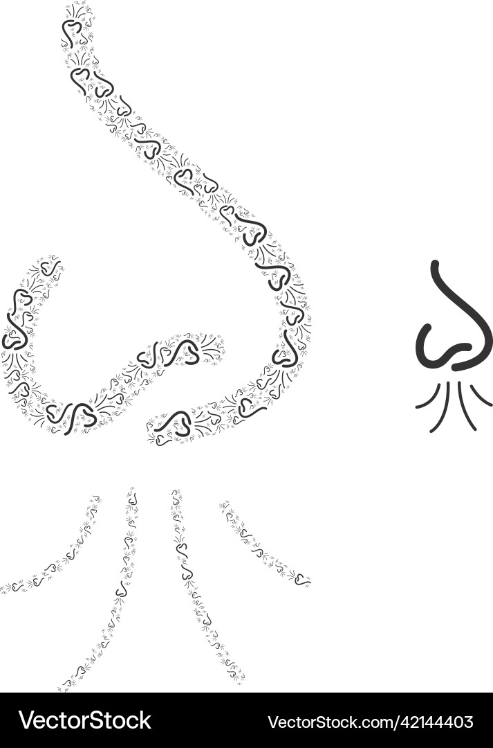 Nose sniffing recursion composition of Nose sniffing recursion composition of Vector Image