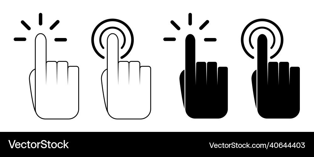 Pointer cursor computer mouse icon clicking Pointer cursor computer mouse icon clicking Vector Image