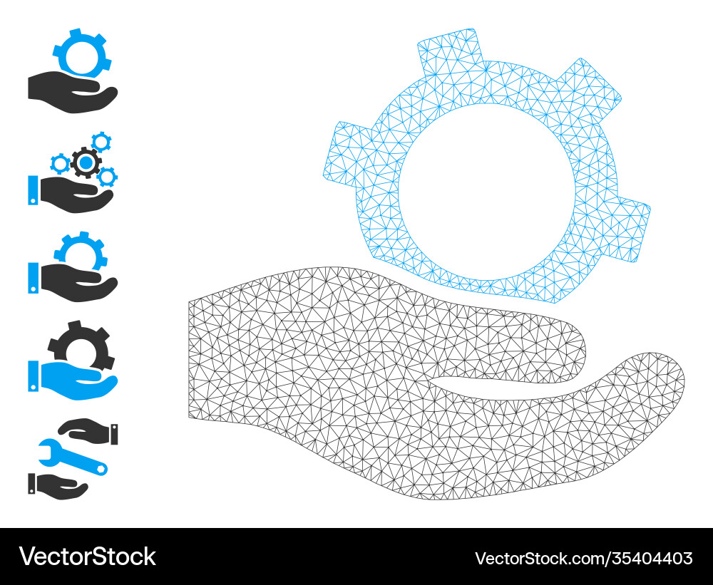 Polygonal net engineering service icon with simple Polygonal net engineering service icon with simple vector image